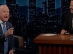 Tim Walz told Kimmel that he hopes to "wake up on November 6 with Madame President.”