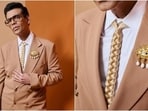 Karan Johar wears the Schiaparelli braided-hair neck tie. Karan Johar wears the Schiaparelli braided-hair neck tie.