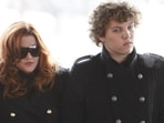 Lisa Marie Presley with Benjamin Keough at a ceremony commemorating Elvis Presley's 75th birthday. (AP Photo/Mark Humphrey, File)