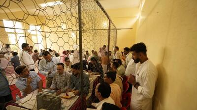 A counting centre in Jammu. (AP)