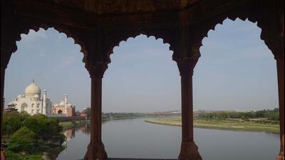 A view of the Taj Mahal near the banks of River Yamuna in Agra. (PTI Photo) A view of the Taj Mahal near the banks of River Yamuna in Agra. (PTI Photo)