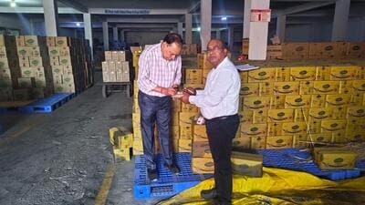 During inspection at a sweets shop in Beta 1 locality, the food safety officers found a large quantity of chhena-based rasgullas contaminated and hazardous, and thus nearly 100 kilograms of the sweets were destroyed. (HT Photo) During inspection at a sweets shop in Beta 1 locality, the food safety officers found a large quantity of chhena-based rasgullas contaminated and hazardous, and thus nearly 100 kilograms of the sweets were destroyed. (HT Photo)