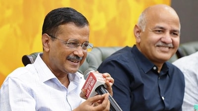 Former Delhi CM and AAP national convener Arvind Kejriwal during a meeting with AAP municipal councillors in New Delhi on Tuesday. (PTI PHOTO) Former Delhi CM and AAP national convener Arvind Kejriwal during a meeting with AAP municipal councillors in New Delhi on Tuesday. (PTI PHOTO)