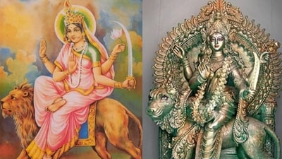 Day 6 of Navratri this year, dated October 8, is dedicated to Maa Katyayani (Photos: X, Wikipedia) Day 6 of Navratri this year, dated October 8, is dedicated to Maa Katyayani (Photos: X, Wikipedia)