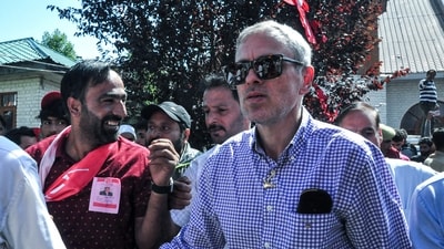 Jammu and Kashmir election results: Omar Abdullah during election campaign (ANI) Jammu and Kashmir election results: Omar Abdullah during election campaign (ANI)