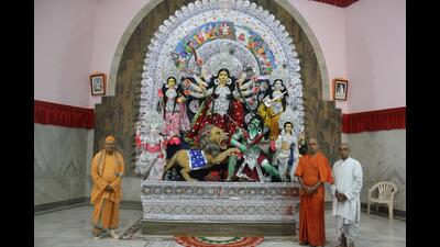 Ramakrishna Math in Nirala Nagar is quietly preparing for a traditional worship (HT)