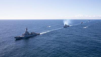 The 11-day drills are being conducted in two stages — the harbour phase, followed by the sea phase. (Photo by Indian Navy) The 11-day drills are being conducted in two stages — the harbour phase, followed by the sea phase. (Photo by Indian Navy)