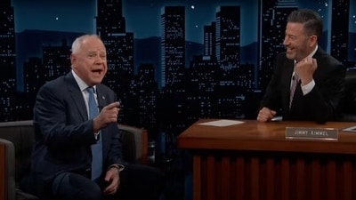 Tim Walz told Kimmel that he hopes to "wake up on November 6 with Madame President.” (X)