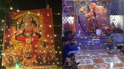 A viral video showed joyful Navratri celebrations in Pakistan's Karachi. (Instagram/iamdheerajmandhan) A viral video showed joyful Navratri celebrations in Pakistan's Karachi. (Instagram/iamdheerajmandhan)