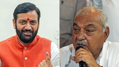Haryana Election Result Live: Haryana chief minister Nayab Singh Saini from the BJP and former chief minister Bhupinder Singh Hooda from the Congress. Both leaders are leading from their respective constituencies. (PTI) Haryana Election Result Live: Haryana chief minister Nayab Singh Saini from the BJP and former chief minister Bhupinder Singh Hooda from the Congress. Both leaders are leading from their respective constituencies. (PTI)