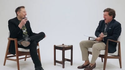 Elon Musk, in an interview with Tucker Carlson, discussed fears among billionaires supporting Kamala Harris about potential prison time if she loses to Trump. (X/Tucker Carlson) Elon Musk, in an interview with Tucker Carlson, discussed fears among billionaires supporting Kamala Harris about potential prison time if she loses to Trump. (X/Tucker Carlson)