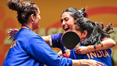 Ayhika Mukherjee and Manika Batra gave India an unexpected 2-0 lead (UTT) Ayhika Mukherjee and Manika Batra gave India an unexpected 2-0 lead (UTT)
