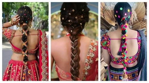 Decorate your hair with colourful pins to amp up the festive look. (Pinterest/@sona) Decorate your hair with colourful pins to amp up the festive look. (Pinterest/@sona)
