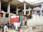 An alleged illegal portion of a mosque was demolished by the mosque management on the order of municipal commissioner in Mandi. An alleged illegal portion of a mosque was demolished by the mosque management on the order of municipal commissioner in Mandi.