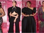 Kriti Sanon, Sharvari Wagh, Vidya Balan and Kajol at awards night. 