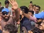 Rohit Sharma was mobbed by fans in Mumbai. Rohit Sharma was mobbed by fans in Mumbai.