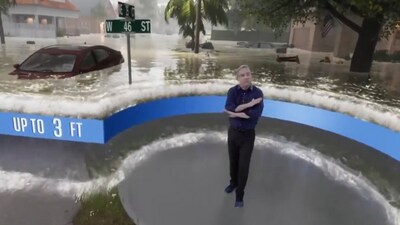 The Weather Channel 3D video illustrates the devastating impact, urging residents to evacuate to higher ground as the storm approaches landfall late Wednesday or early Thursday. (The Weather Channel) The Weather Channel 3D video illustrates the devastating impact, urging residents to evacuate to higher ground as the storm approaches landfall late Wednesday or early Thursday. (The Weather Channel)