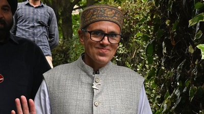 Jammu and Kashmir National Conference (JKNC) winning candidate Omar Abdullah  at his residence in Srinagar, on 08 October 2024. ((Photo By Waseem Andrabi /Hindustan Times))