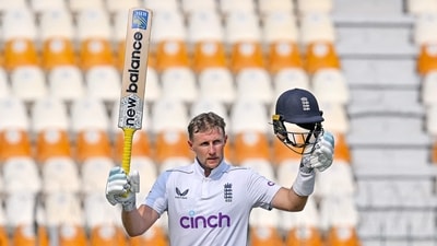 England's Joe Root celebrates after scoring a century during the third day of the first Test cricket match against Pakistan (AFP) England's Joe Root celebrates after scoring a century during the third day of the first Test cricket match against Pakistan (AFP)