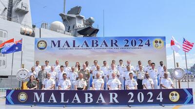 Eastern Naval Command chief Vice Admiral Rajesh Pendharkar said the 11-day drills signal the collective vision of the participating navies for a free, open, inclusive, stable and prosperous Indo-Pacific. (X/indiannavy) Eastern Naval Command chief Vice Admiral Rajesh Pendharkar said the 11-day drills signal the collective vision of the participating navies for a free, open, inclusive, stable and prosperous Indo-Pacific. (X/indiannavy)