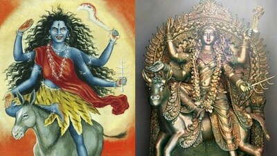 Day 7 of Navratri this year, dated October 9, is dedicated to Maa Kalaratri (Photos: X, Wikipedia)