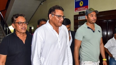 Former cricketer and Congress leader Mohammed Azharuddin appears at the Enforcement Directorate's office in a money laundering case linked to alleged financial irregularities in the Hyderabad Cricket Association in Hyderabad (PTI)