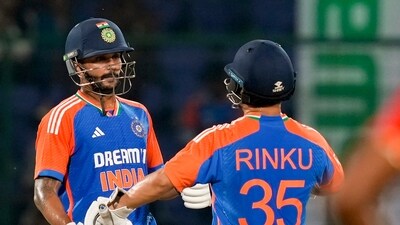 Reddy and Rinku Singh first steadied things for them. Reddy was dropped while he was n single digits after which Mahmudullah bowled a no ball to him while he was on 13 off as many. That seemed to flick a switch and he went berzerk after that. Reddy and Rinku ended up blasting 108 runs in 49 balls for the fourth wicket. (PTI) Reddy and Rinku Singh first steadied things for them. Reddy was dropped while he was n single digits after which Mahmudullah bowled a no ball to him while he was on 13 off as many. That seemed to flick a switch and he went berzerk after that. Reddy and Rinku ended up blasting 108 runs in 49 balls for the fourth wicket. (PTI)
