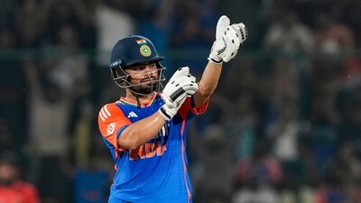 Reddy fell in the 12th over after which Rinku carried on the carnage. He scored 53 in 29 balls. (PTI) Reddy fell in the 12th over after which Rinku carried on the carnage. He scored 53 in 29 balls. (PTI)