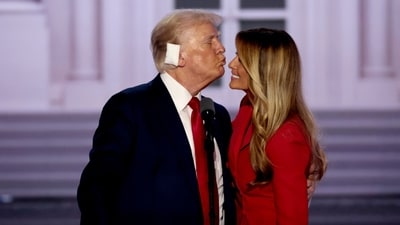 Speaking about her memoir, Melania Trump mentioned that the book has some “cute, nice stories” about her “warm ” husband who has a “great personality.” (Bloomberg) Speaking about her memoir, Melania Trump mentioned that the book has some “cute, nice stories” about her “warm ” husband who has a “great personality.” (Bloomberg)