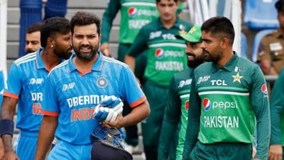 India captain Rohit Sharma and former Pakistan captain Babar Azam India captain Rohit Sharma and former Pakistan captain Babar Azam