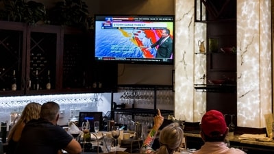 Hurricane Milton regained power on October 8 to become a Category 5 storm with maximum sustained winds of 165 mph (270 kph) as it barrels towards west-central coast of Florida and is forecast to make landfall late October 9, according to the National Hurricane Center. (Photo by CHANDAN KHANNA / AFP) (AFP) Hurricane Milton regained power on October 8 to become a Category 5 storm with maximum sustained winds of 165 mph (270 kph) as it barrels towards west-central coast of Florida and is forecast to make landfall late October 9, according to the National Hurricane Center. (Photo by CHANDAN KHANNA / AFP) (AFP)