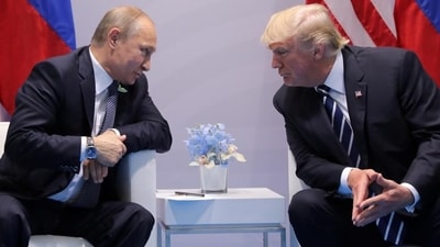 Although Trump's affection for the Russian leader is well known, he boasted about their “very good relationship” while posing with Ukraine's President Volodymyr Zelenskyy in the US last month. (File photo - REUTERS/Carlos Barria)