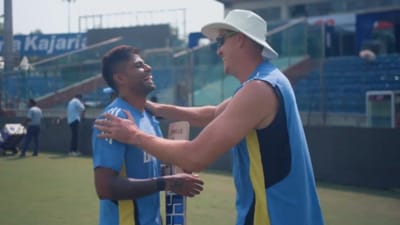 Suryakumar Yadav and Morne Morkel share a laugh ahead of the 2nd T20I between India and Bangladesh. (BCCI screengrab) Suryakumar Yadav and Morne Morkel share a laugh ahead of the 2nd T20I between India and Bangladesh. (BCCI screengrab)