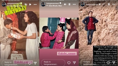 Kangana posted the photos on her brother Aksht Ranaut's birthday. Kangana posted the photos on her brother Aksht Ranaut's birthday.