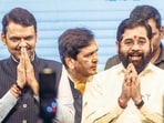 A file photo of Maharashtra chief minister Eknath Shinde along with deputies Devendra Fadnavis and Ajit Pawar. A file photo of Maharashtra chief minister Eknath Shinde along with deputies Devendra Fadnavis and Ajit Pawar.