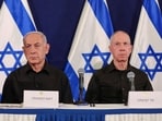 FILE PHOTO: Israeli prime minister Benjamin Netanyahu and Defence Minister Yoav Gallant during a press conference.