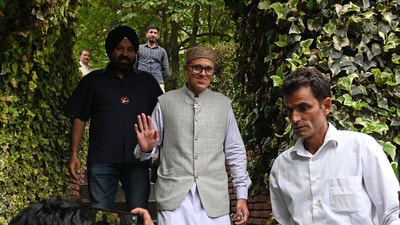 Jammu and Kashmir National Conference (JKNC) winning candidate Omar Abdullah  at his residence in Srinagar, on 08 October 2024. (Photo By Waseem Andrabi /Hindustan Times)