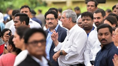 Aditya Birla Group Chairperson Kumar Mangalam Birla arrived in Mumbai on Thursday to pay his last respects to the mortal remains of Ratan Tata, who passed away at age 86. (ANI)