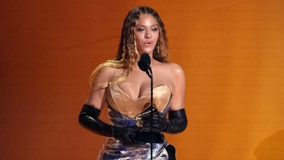 Beyonce accepts the award for Best Dance/Electronic Music Album for "Renaissance" during the 65th Annual Grammy Awards in Los Angeles, California, U.S., February 5, 2023. (REUTERS)