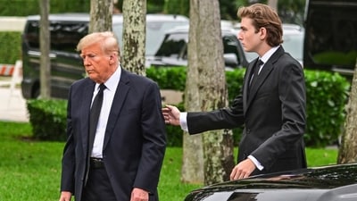 Donald Trump was asked if he still supports a ban on abortion since his son Barron has been “unleashed in New York City.” (AFP)