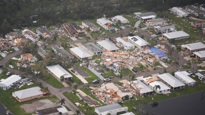 Neighborhoods destroyed by tornadoes are seen in this aerial photo in the aftermath of Hurricane Milton, Thursday, Oct. 10, 2024, in Fort Pierce, Fla. (AP Photo/Gerald Herbert) (AP) Neighborhoods destroyed by tornadoes are seen in this aerial photo in the aftermath of Hurricane Milton, Thursday, Oct. 10, 2024, in Fort Pierce, Fla. (AP Photo/Gerald Herbert) (AP)