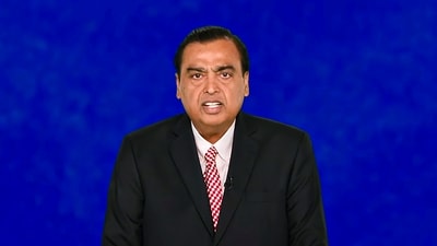 Reliance Industries (RIL) Chairman Mukesh Ambani addresses the 47th annual general meeting, in Mumbai. (PTI) Reliance Industries (RIL) Chairman Mukesh Ambani addresses the 47th annual general meeting, in Mumbai. (PTI)