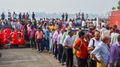 Mumbaikars were seen waiting outside the National Centre for the Performing Arts (NCPA) on Thursday to pay their final respects to Ratan Tata. (PTI)