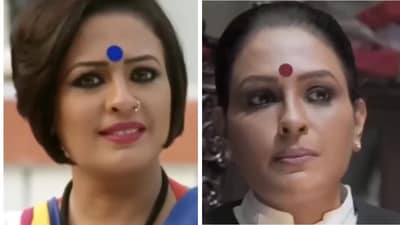 Ashwini Kalsekar plays a journalist in Singham 2 (left) and a judge in Simmba (right) even though both films are part of the same cinematic universe Ashwini Kalsekar plays a journalist in Singham 2 (left) and a judge in Simmba (right) even though both films are part of the same cinematic universe