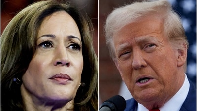 U.S. Vice President Kamala Harris in Milwaukee, Wisconsin, U.S. August 20, 2024 and former U.S. President Donald Trump in Bedminster, New Jersey, U.S., August 15, 2024 are seen in a combination of file photographs. (REUTERS)