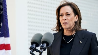 In theory, Harris is aligned with Biden in pledging “ironclad” support for Israel while also urging Prime Minister Benjamin “Bibi” Netanyahu to show restraint and proportionality and to define some kind of strategy for the “day after.” (REUTERS)
