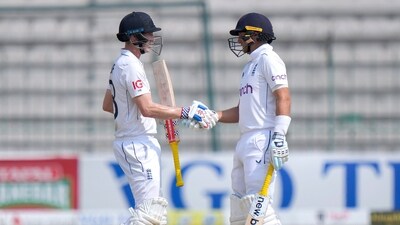 Harry Brook (left) and Joe Root put up a 454 run-partnership - the fourth-highest in Tests - also the highest partnership in England's Test history. (AP Photo) Harry Brook (left) and Joe Root put up a 454 run-partnership - the fourth-highest in Tests - also the highest partnership in England's Test history. (AP Photo)