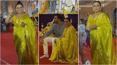 Rani Mukerji and Ranbir Kapoor shine at Durga Puja in stylish festive looks (Instagram) Rani Mukerji and Ranbir Kapoor shine at Durga Puja in stylish festive looks (Instagram)