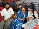Film director Aparna Sen joins the junior doctors sitting on a hunger strike in protest against the RG Kar rape-murder case.