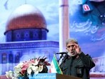 Brigadier General Esmail Qaani, the head of the Revolutionary Guards' Quds Force, speaks during a ceremony marking the anniversary of the death of senior Iranian military commander Mohammad Hejazi, in Tehran, Iran April 14, 2022. 